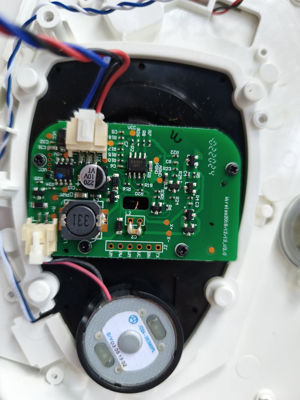 LiDAR PCB internal view showing main board components