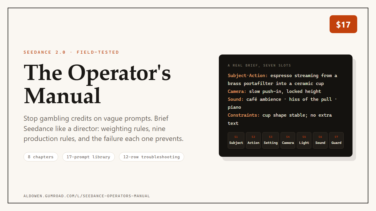 The Seedance Operator's Manual cover